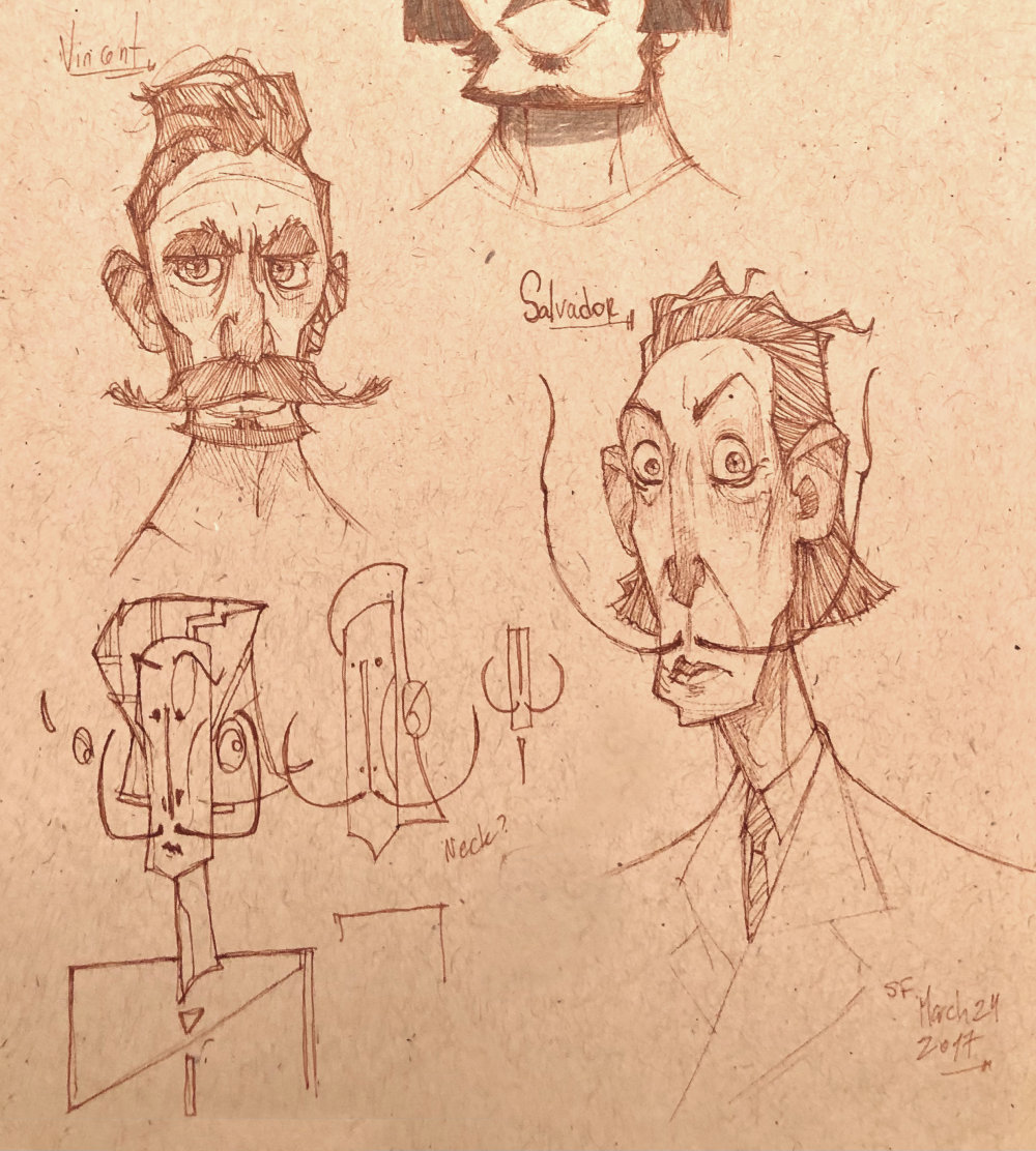 Bocetos de Salvador Dali por Nicolás Villarreal