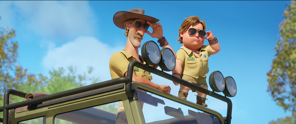 Back to the Outback también está protagonizada por Eric Bana como el cuidador del zoológico Chaz y el actor de 10 años Diesel La Torraca como su "mini yo," Chazzie. 